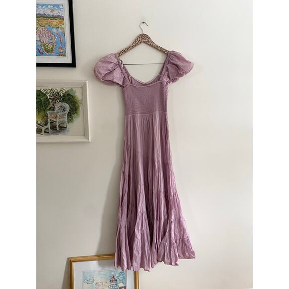 FREE PEOPLE NWT Puff Sleeve Sundrenched Maxi Dress in Dawn Pink Size XS - Picture 6 of 8